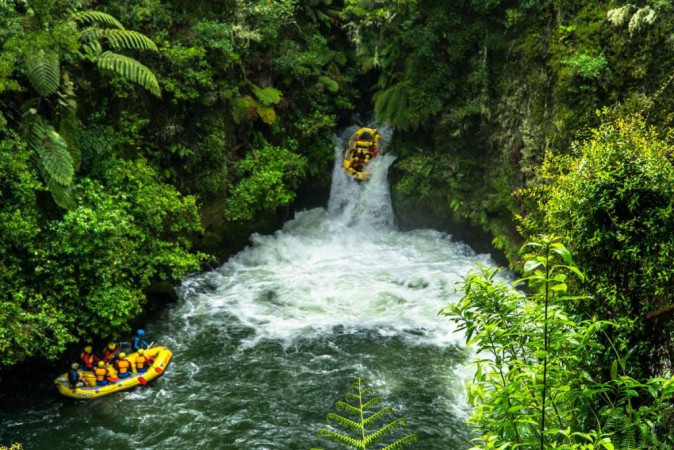 Raft in den Tutea Falls im Kaituna River