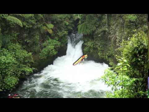Rafting Flip in Tutea Falls, New Zealand