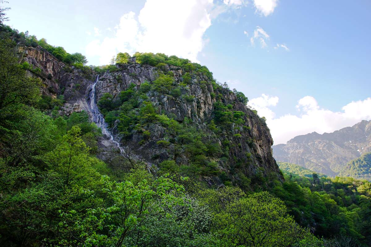 Wasserfall am Rio Pogallo im Val Grande