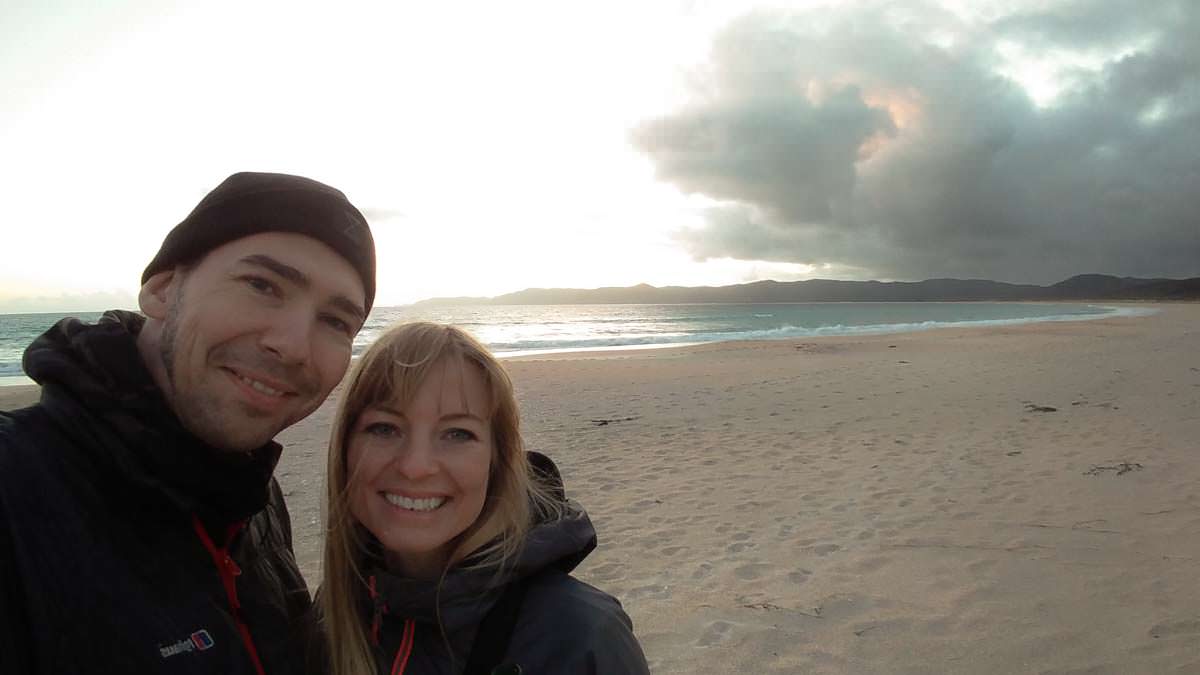 Selfie am Spirtis Bay Strand