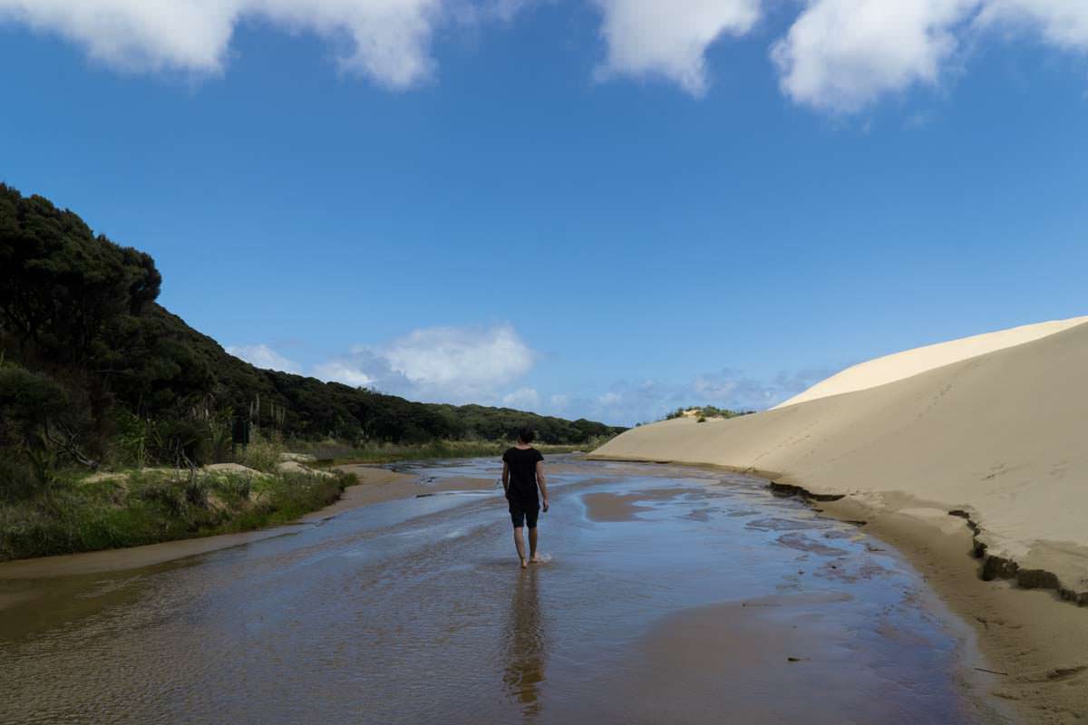 Te Paki Stream in Neuseeland