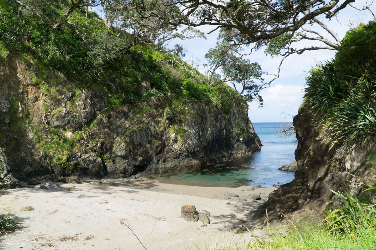 Versteckte Minibucht in der Elliot Bay (Bay of Islands) von Neuseeland