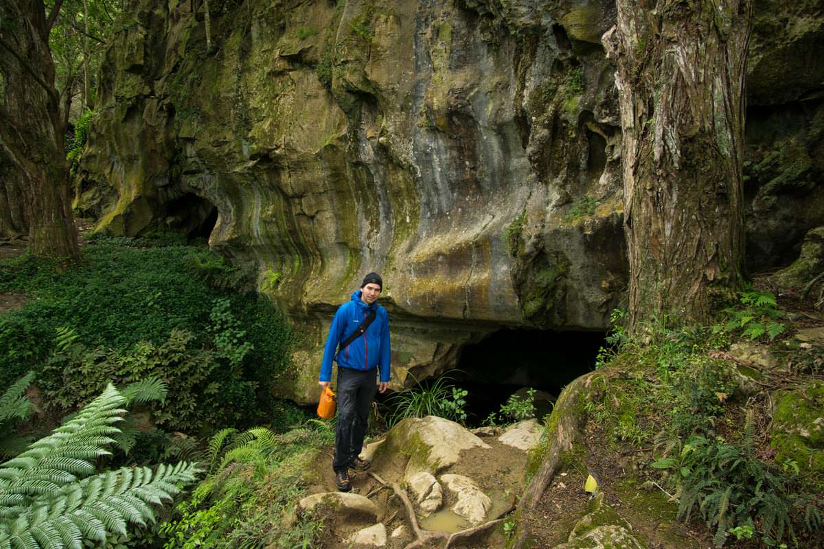 Eingang der Waipu Caves in Neuseeland