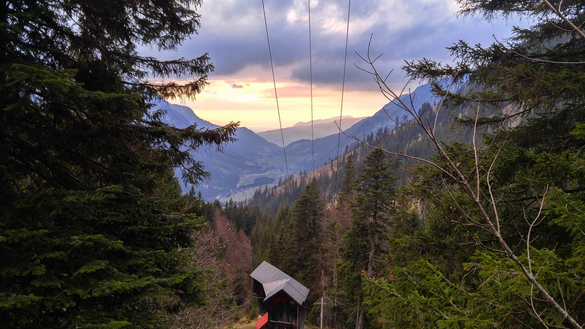 Sonnenuntergang im Hinterstein-Tal