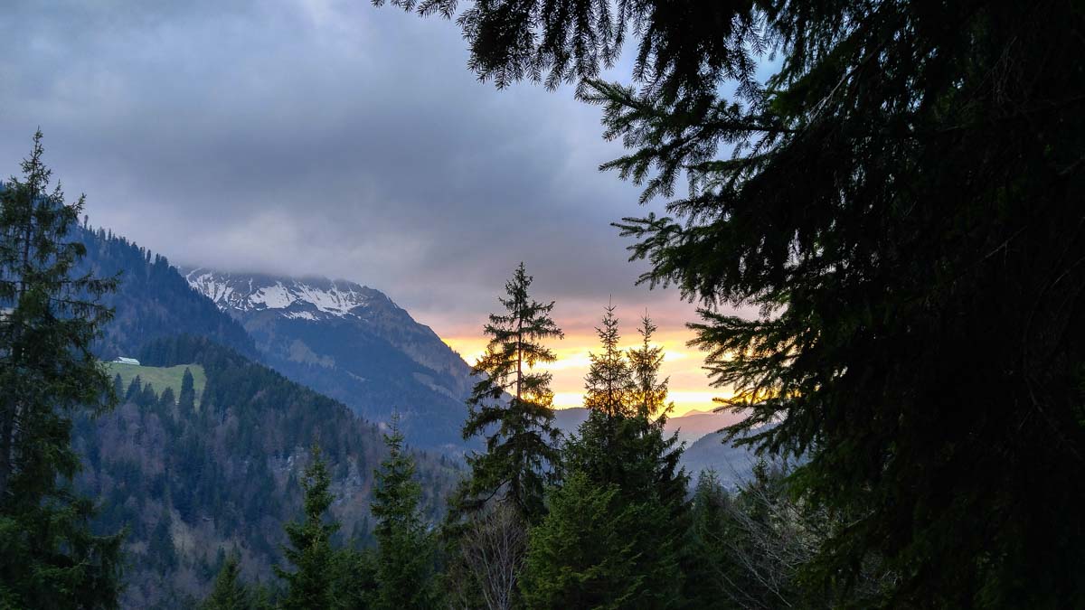 Sonnenuntergang im Hinterstein-Tal