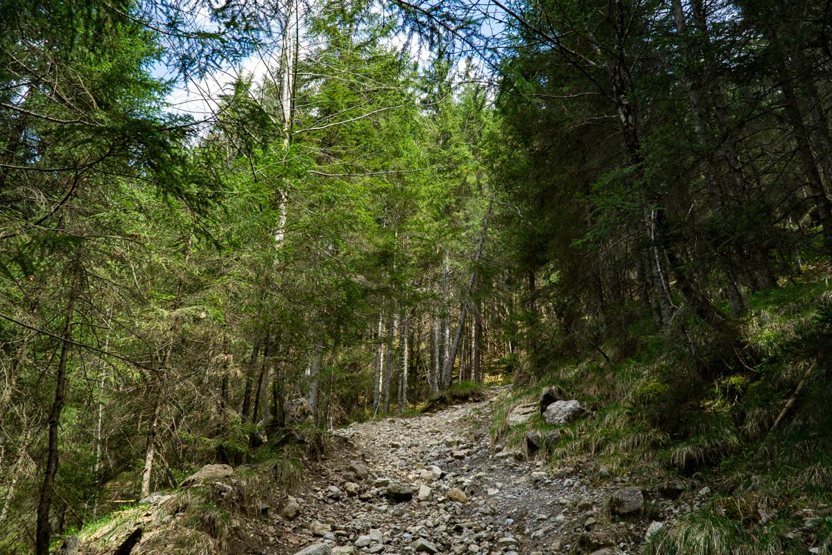 Geröllweg von Hinterstein zum Schrecksee