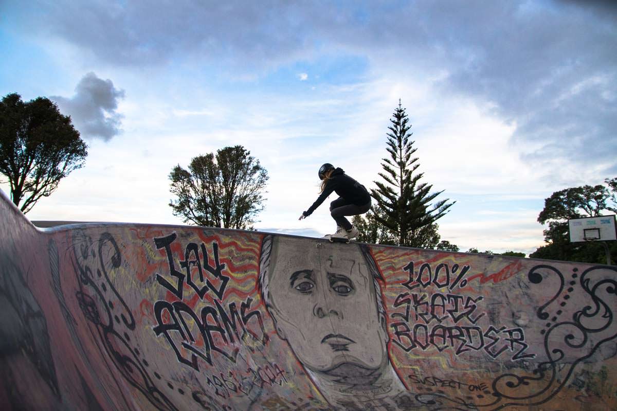 Topporn im Skatepark von New Plymouth in Neuseeland