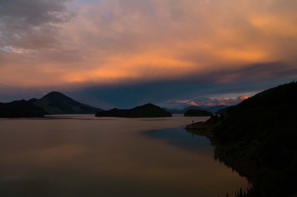 Sonnenuntergang am Archer Track in Neuseeland