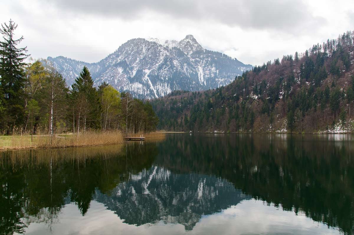 Der idyllische Schwansee bei Füssen, Deutschland