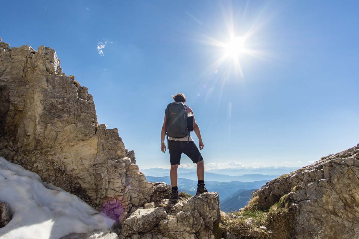 Blick in die Ferne am Rosengarten. Dolomiten