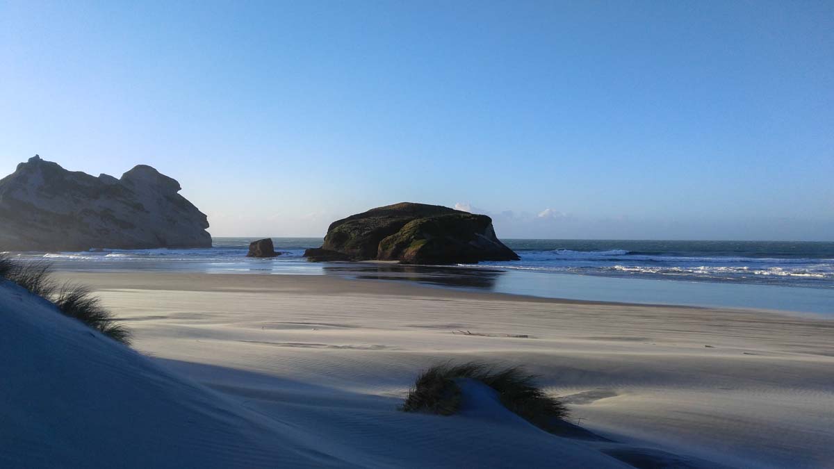 Sanddünen am Wharariki Beach