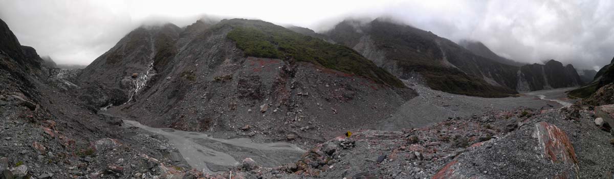 Panorama vom Fox Gletscher in Neuseeland