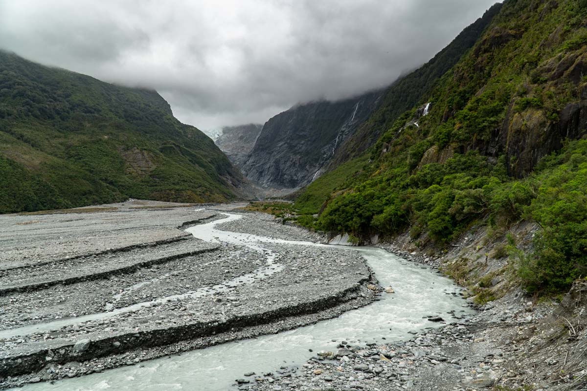 Das Tal vom Franz-Josef-Gletscher in Neuseeland