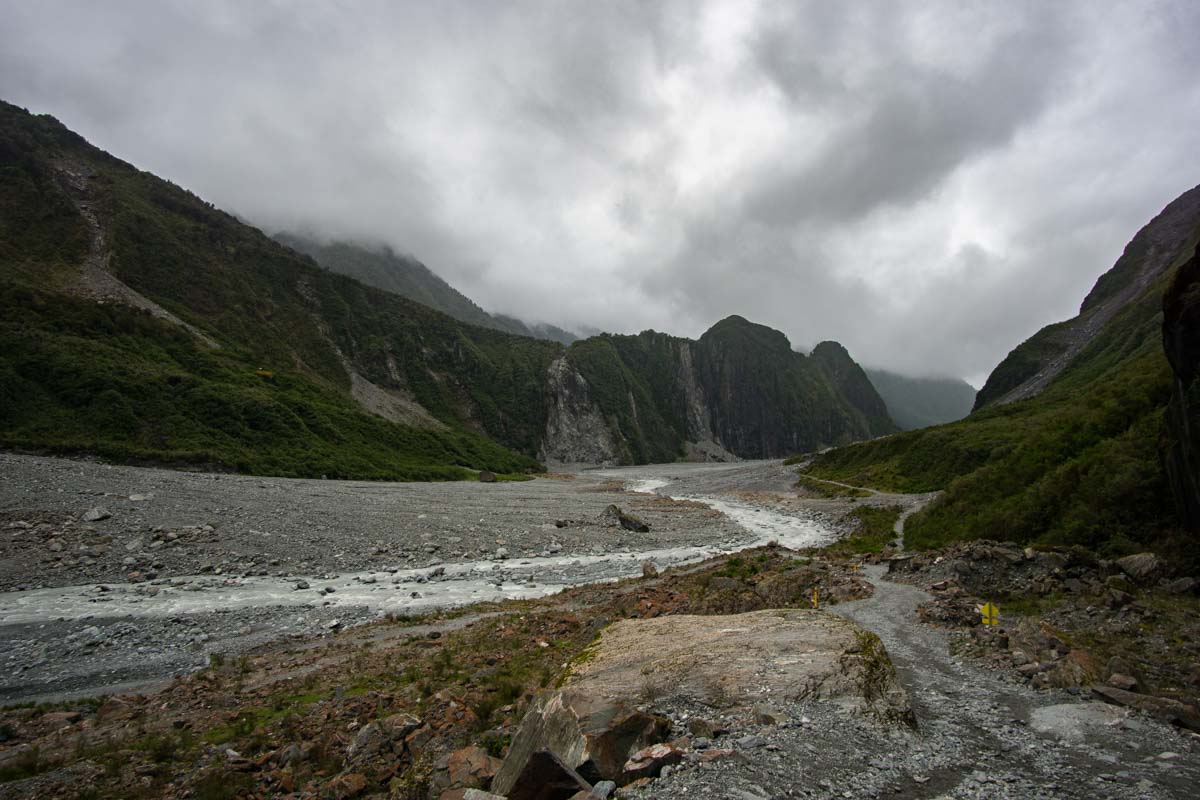 Das Tal vom Fox Gletscher in Neuseeland