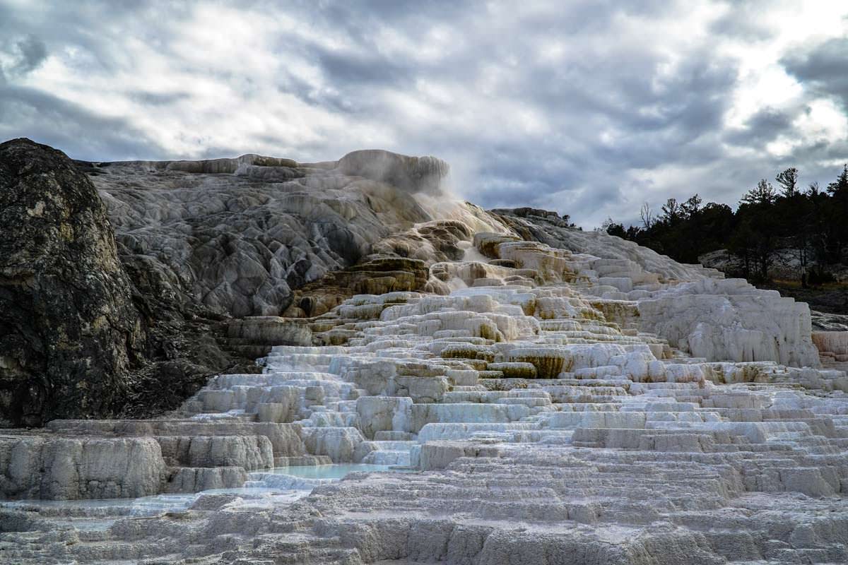 Mammoth Terraces in Mammoth Hot Springs (Yellowstone)