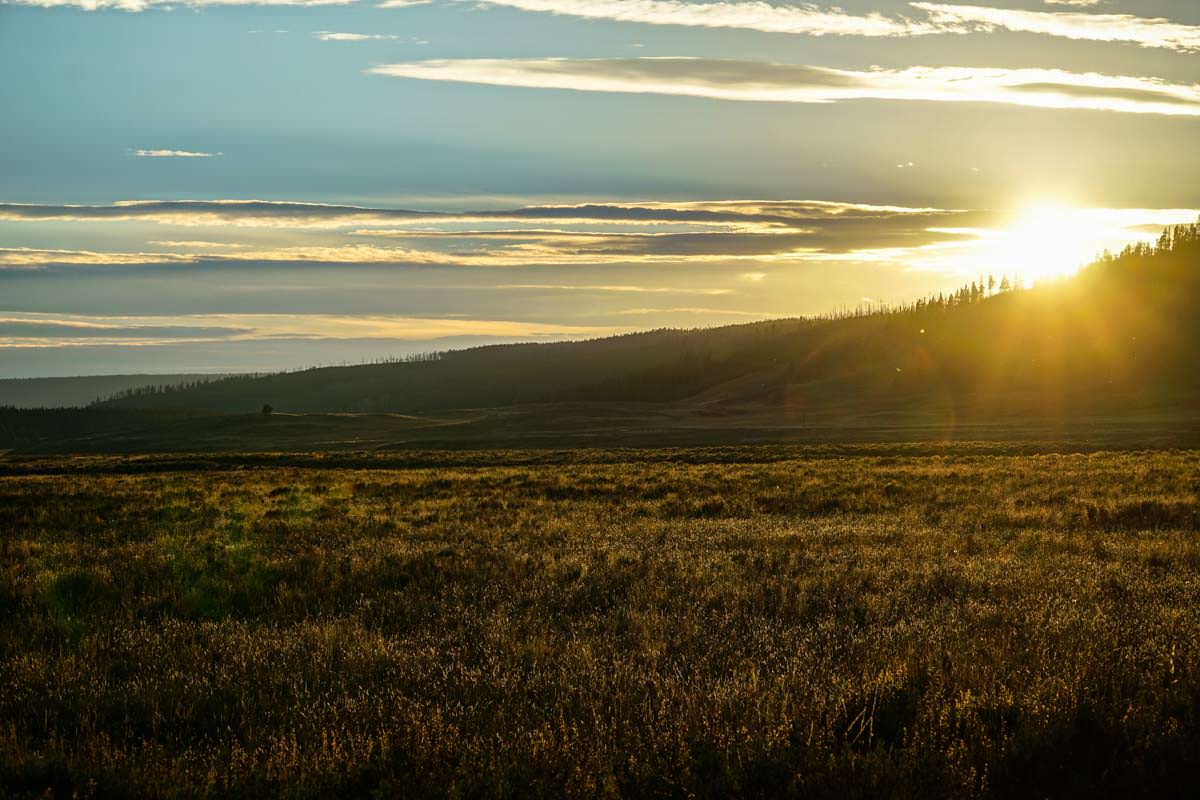 Sonnenuntergang im Yellowstone Nationalpark