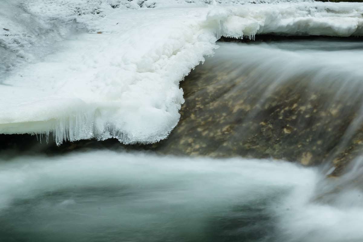 Eisformation im Eistobel im Winter