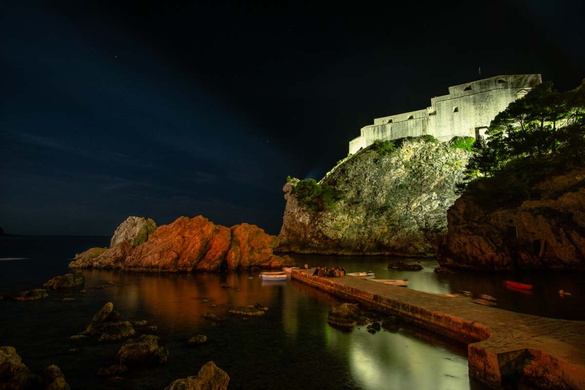 Festung Lovrijenac bei Nacht (Dubrovnik, Kroatien)