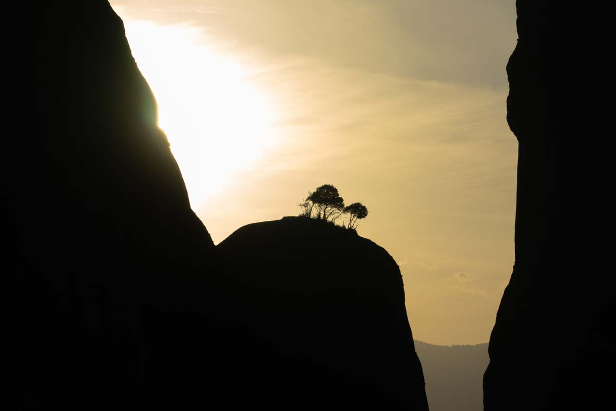 Meteora Felsen bei Sonnenuntergang (Griechenland)