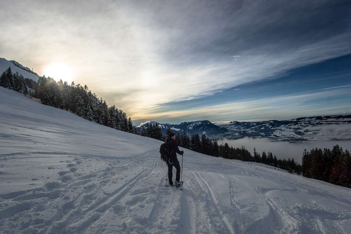 Schneeschuhwandern am Grünten im Allgäu