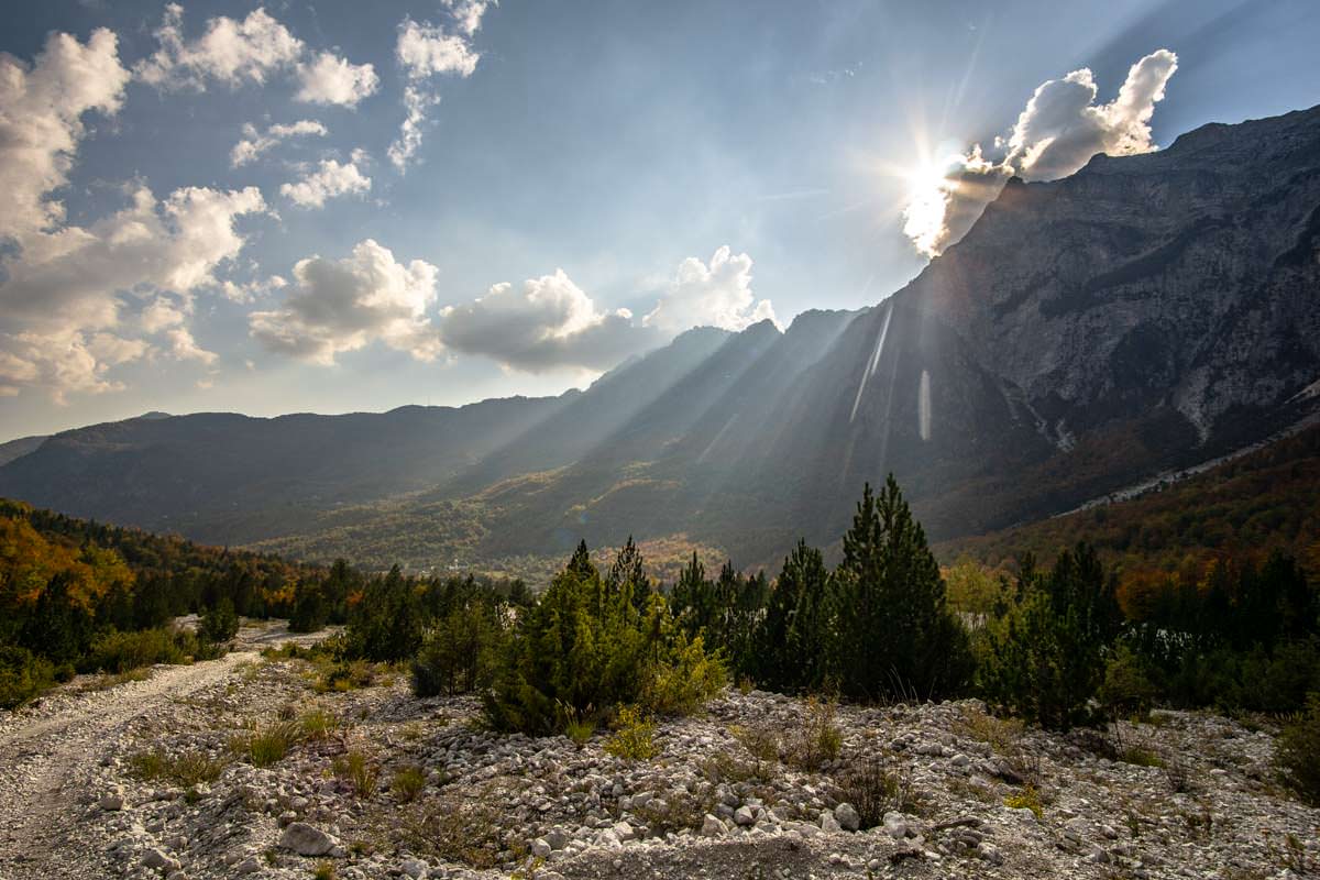 Sonnenuntergang in den Albanischen Alpen