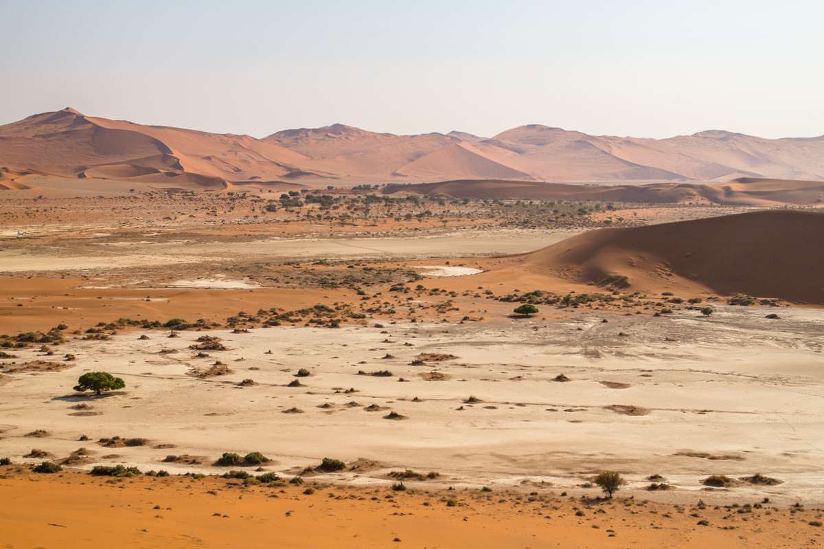 Aussicht von der Big Daddy Dune über die Sossuvlei