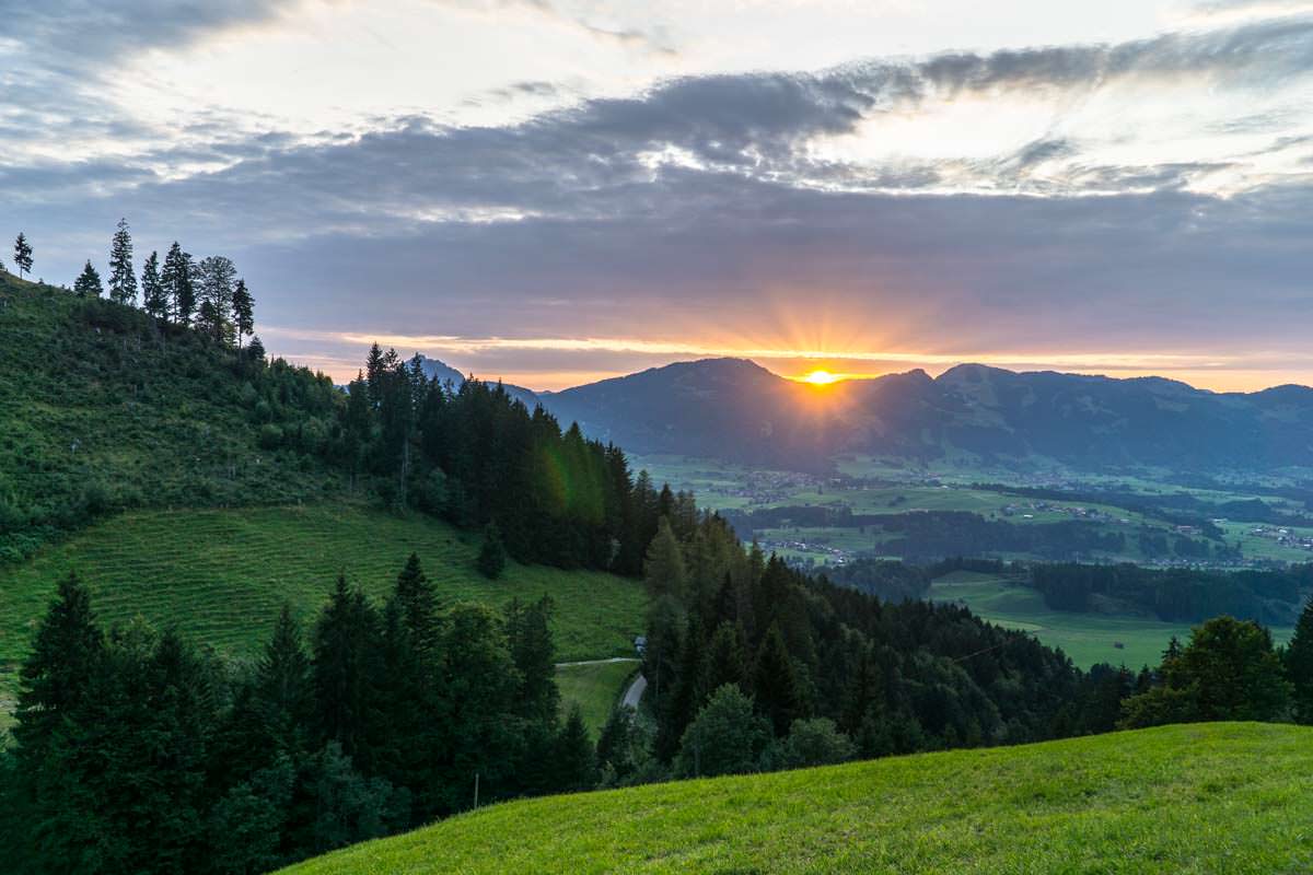 Sonnenuntergang an der Gaisalpe im Allgäu