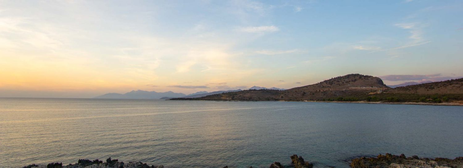 Sonnenuntergang bei Ksamil in Albanien