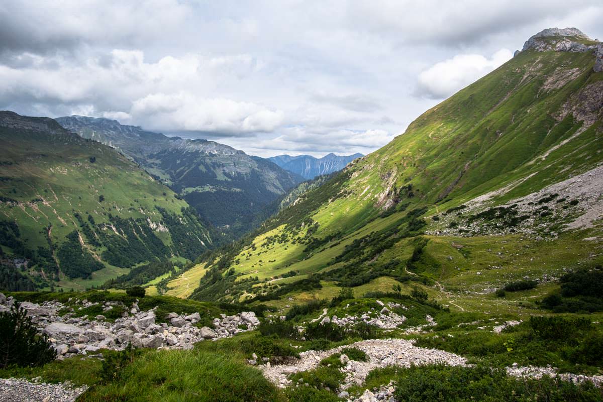 Vom Prinz-Luitpold-Haus blicken wir zurück auf das Hintersteiner Tal