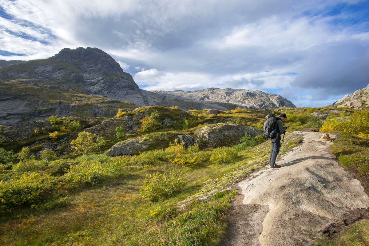 Wanderung zur Munkebu Hut auf den Lofoten