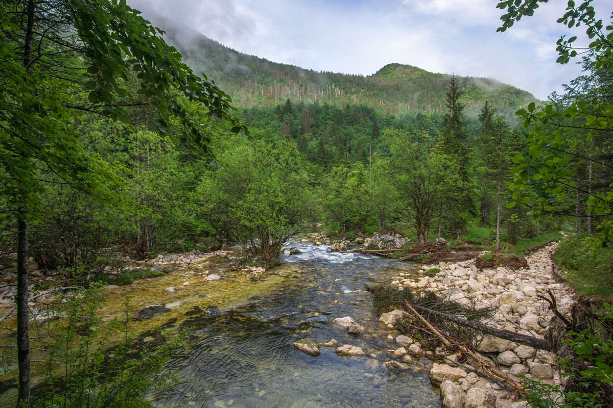 Wandern an der Mostnica im Nationalpark Triglav