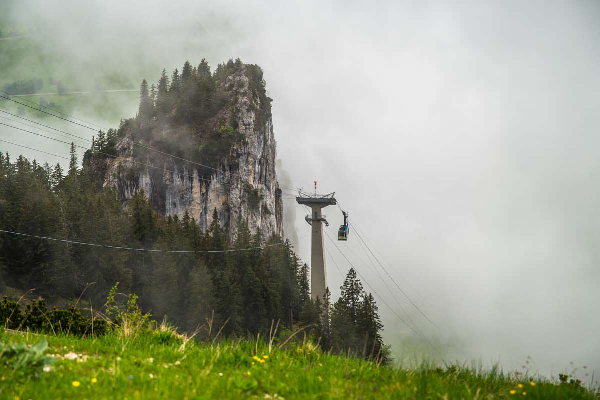 Die Kabinenbahn der Tegelbergbahn ist ein beliebtes Ausflugsziel im Allgäu