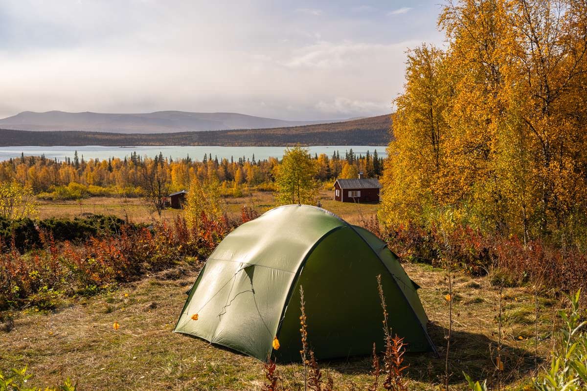 Zelten an der STF Aktse in Schweden